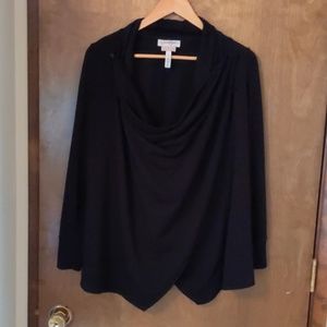 Black drape front nursing cardigan